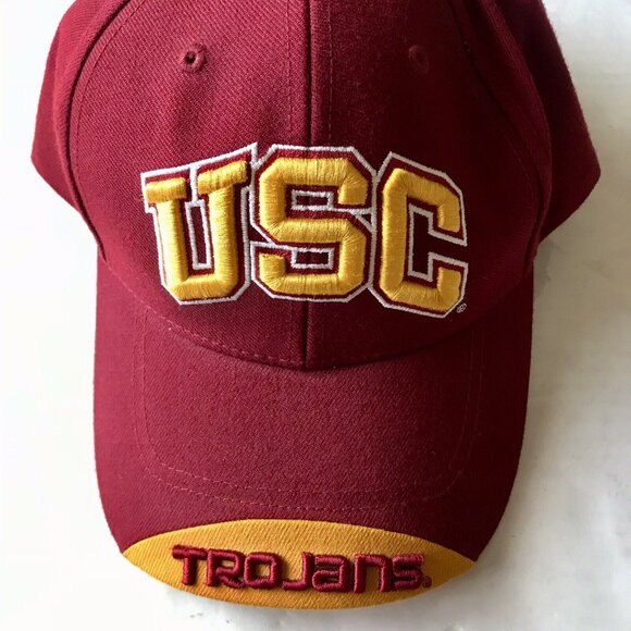 USC Trojans Vintage Twins Enterprise Wool Blend‎ Embroidered Cap Strapback Hat - Picture 1 of 7